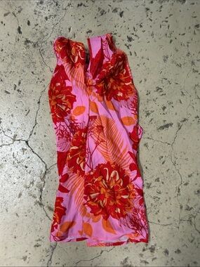 Pink & Red Floral Sleeveless Tank